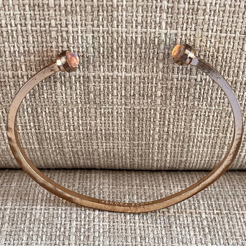 Kendra Scott Bracelet Antique Thin Cuff Wrist Band Bangle Gold Tone Jewelry - Picture 3 of 10